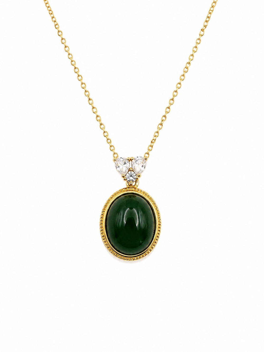 #P33 Jade Oval Empress Pendant